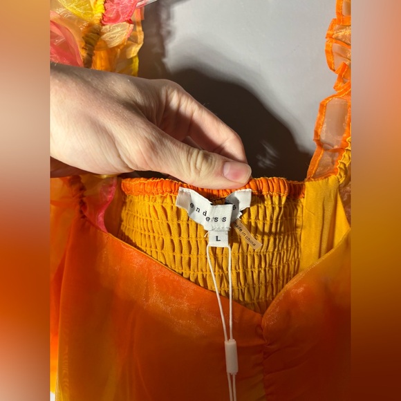 Endless Rose Organze Tie-dye Babydoll Dress Women’s Size Large - Picture 3 of 5